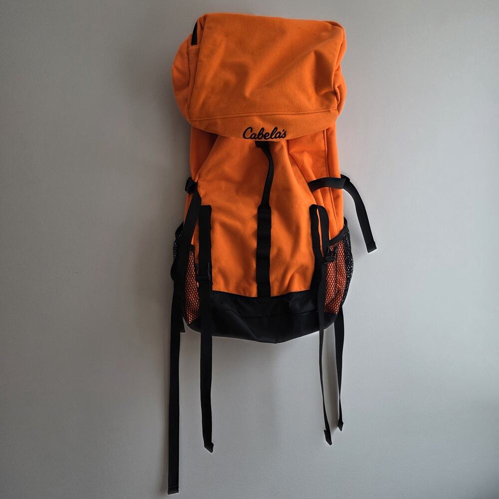Cabela's‎ Bright Orange HI-VIS Hunting Backpack Fishing Hike Gear Camping NWT